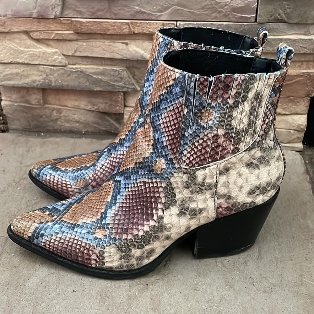 A Rider Girl blue snakeskin booties - Picture 3 of 11